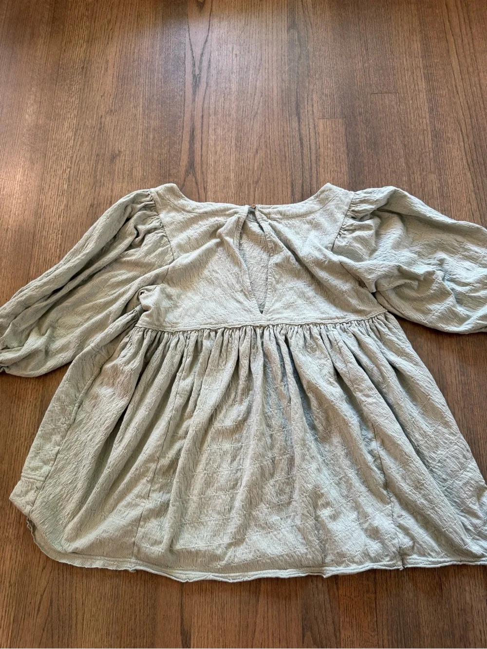 Free People Beach Light Sage Babydoll Midi Dress-Size Small